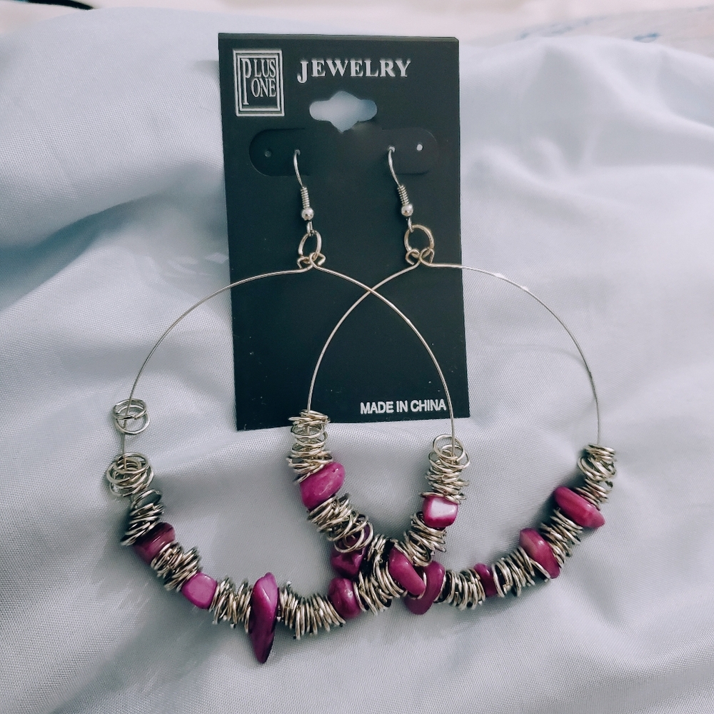 Fashion Jewelry  with faux purple Heishe Beads & silver discs.